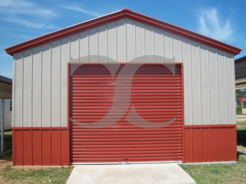 Deluxe All Vertical Garage | Vertical Roof | 18W x 21L x 9H | 1-Car Garage Deluxe All Vertical Garage | Vertical Roof | 18W x 21L x 9H | 1-Car Garage